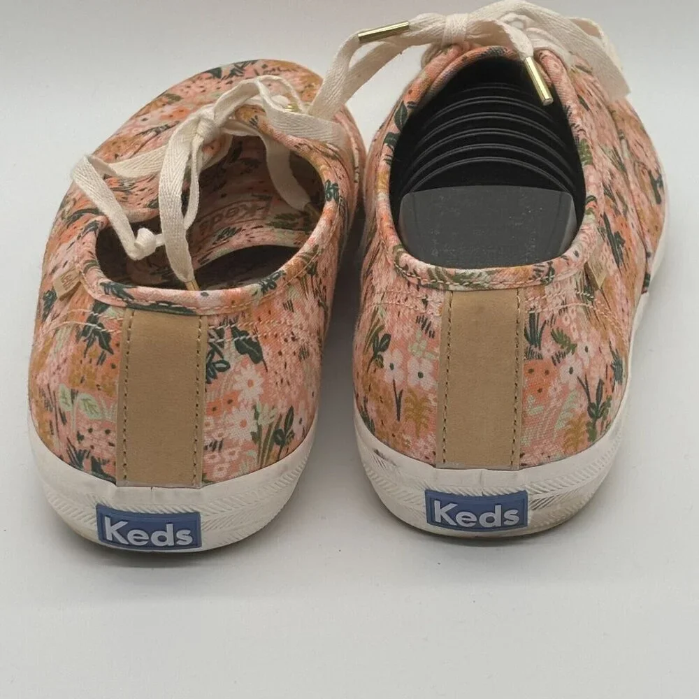 Keds x Rifle Paper Co Pink Floral Shoes Women Size 9.5 Pre-Owned - Good - Picture 4 of 10